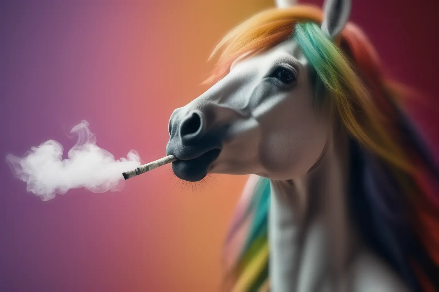 Unicorn smoking cannabis